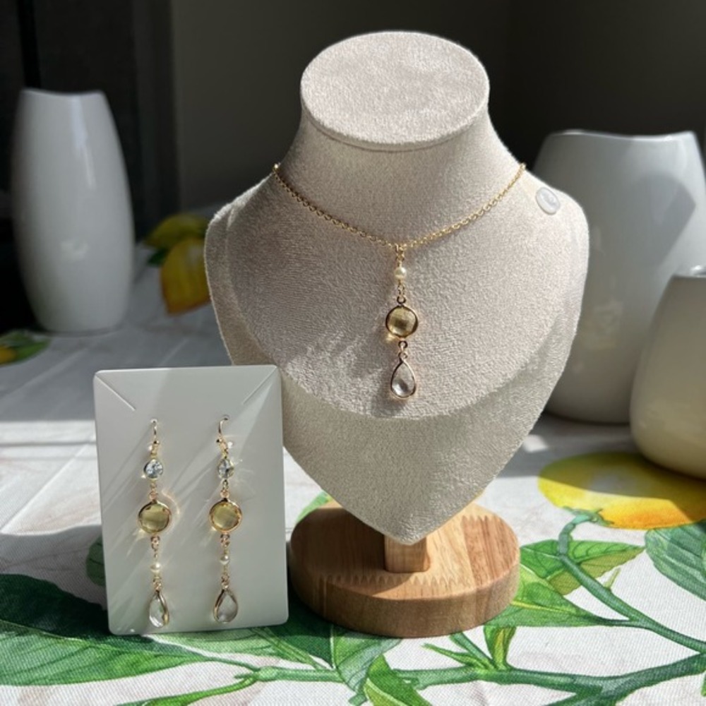 Boho Bridal Jewelry Set, Citrine Set, Bridgerton Jewelry, Victorian, Romantic